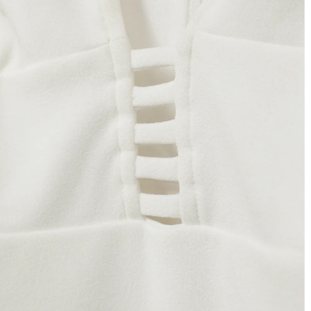 White Asymmetrical Bodycon Mini Dress - Picture 6 of 6
